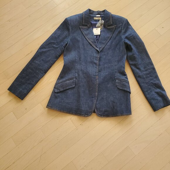 SIMKHAI ! Jasper Cinched-Waist Denim Blazer Jacket in Imperial ( US/2) - Picture 5 of 12